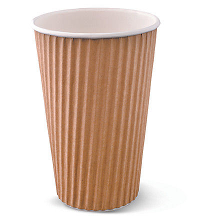 16oz Ripple Cup Brown Ctn 500