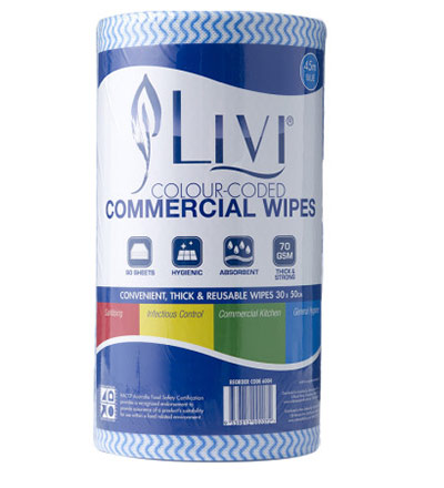 Livi Commercial Wipes Blue