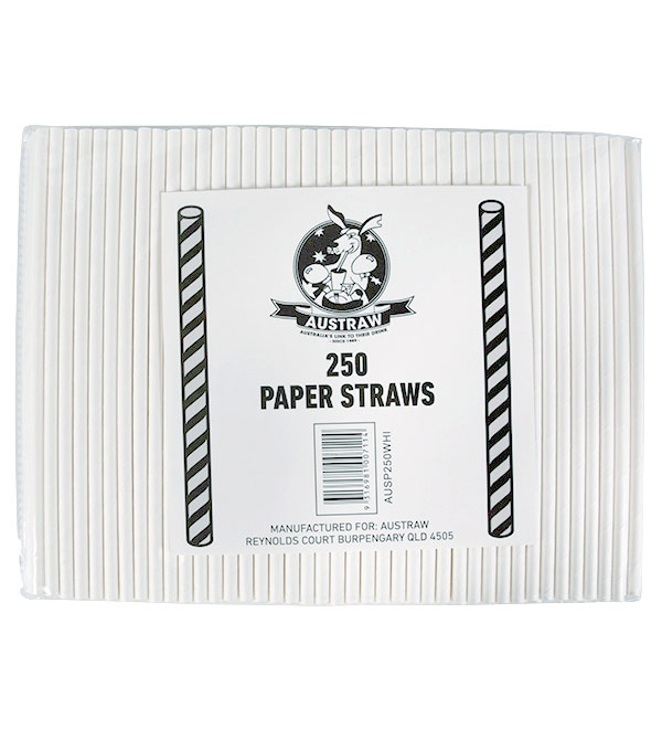 Regular Paper Straw -White Pkt 250 