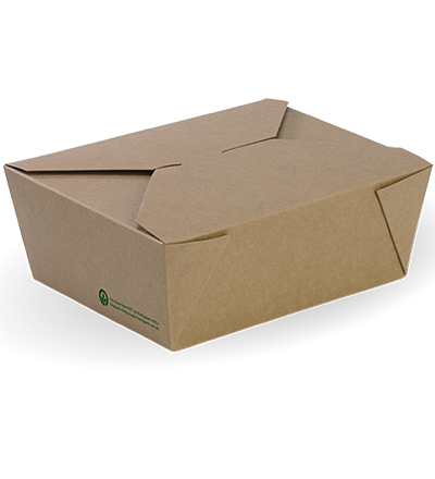 Medium PLA lined BioBoard Lunch Box - 200ctn