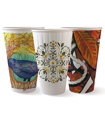 16oz Double Wall Art Series BioCup - Ctn 1000 