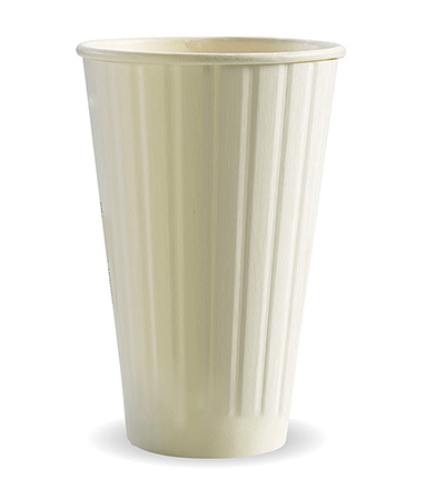 16oz Double Wall White BioCup - Ctn 600