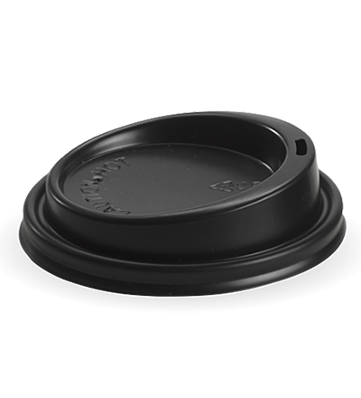 90mm Biocup PS Black Lid - Ctn. 1000 
