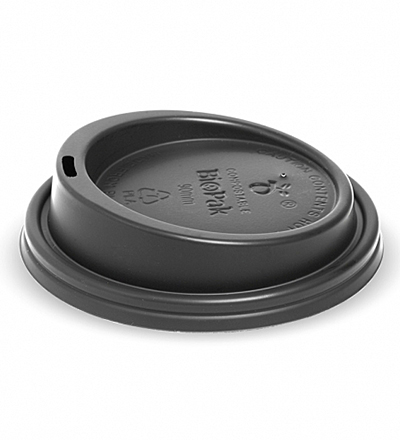 90mm Biocup PLA Black Lid - Ctn. 1000 