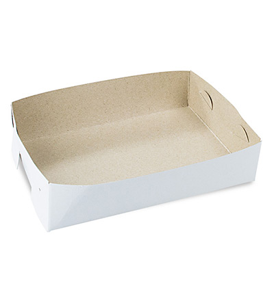 Cake Tray #20 White-Brown.175x125x42mm Pkt 250