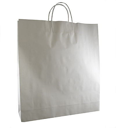 Large Kraft Bag with twist handle White 500x450