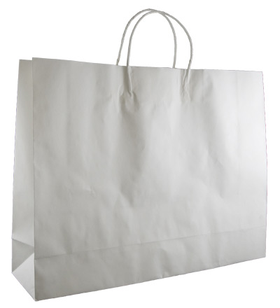 Lge Boutique Bag with twist handles White 350x450